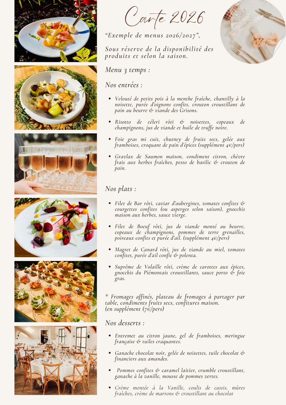 Hart Traiteur Menus 2026